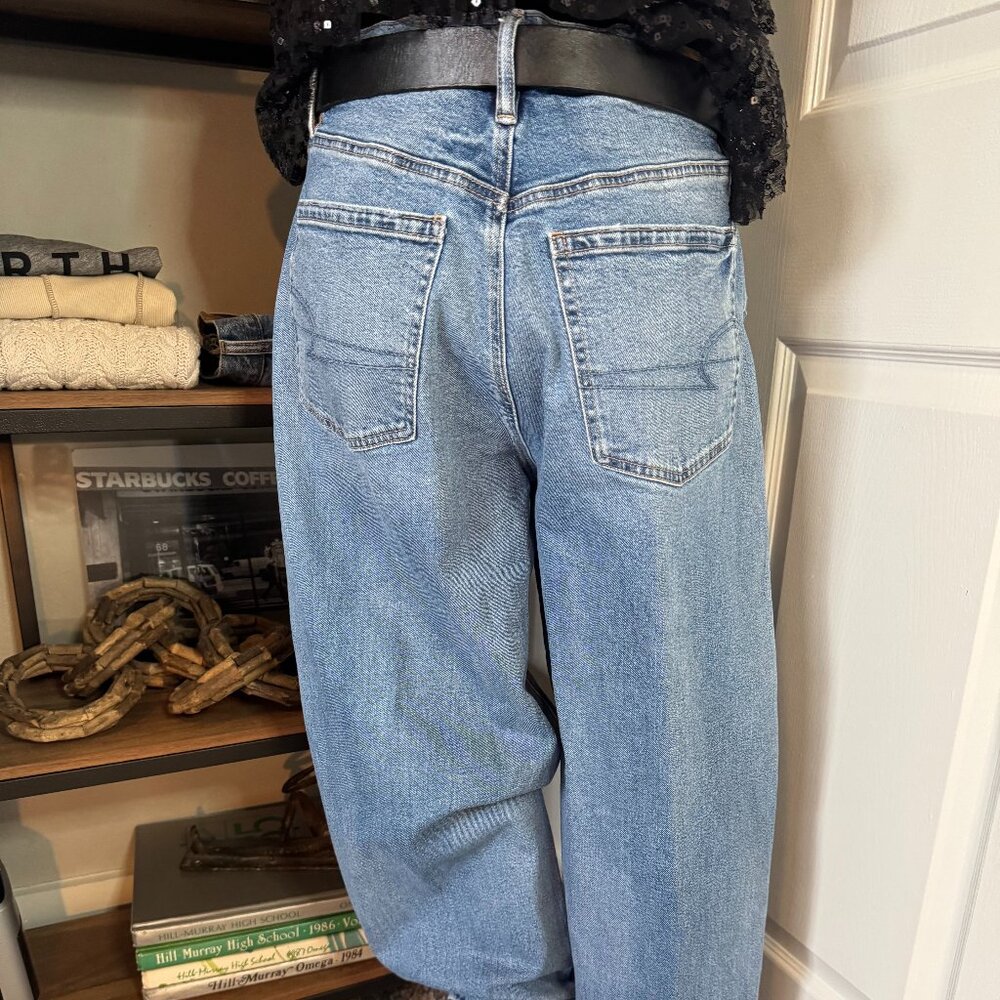 American Eagle "Strigid" Low Rise Baggy Barrel-legged Jeans - Size 8 - Picture 2 of 2